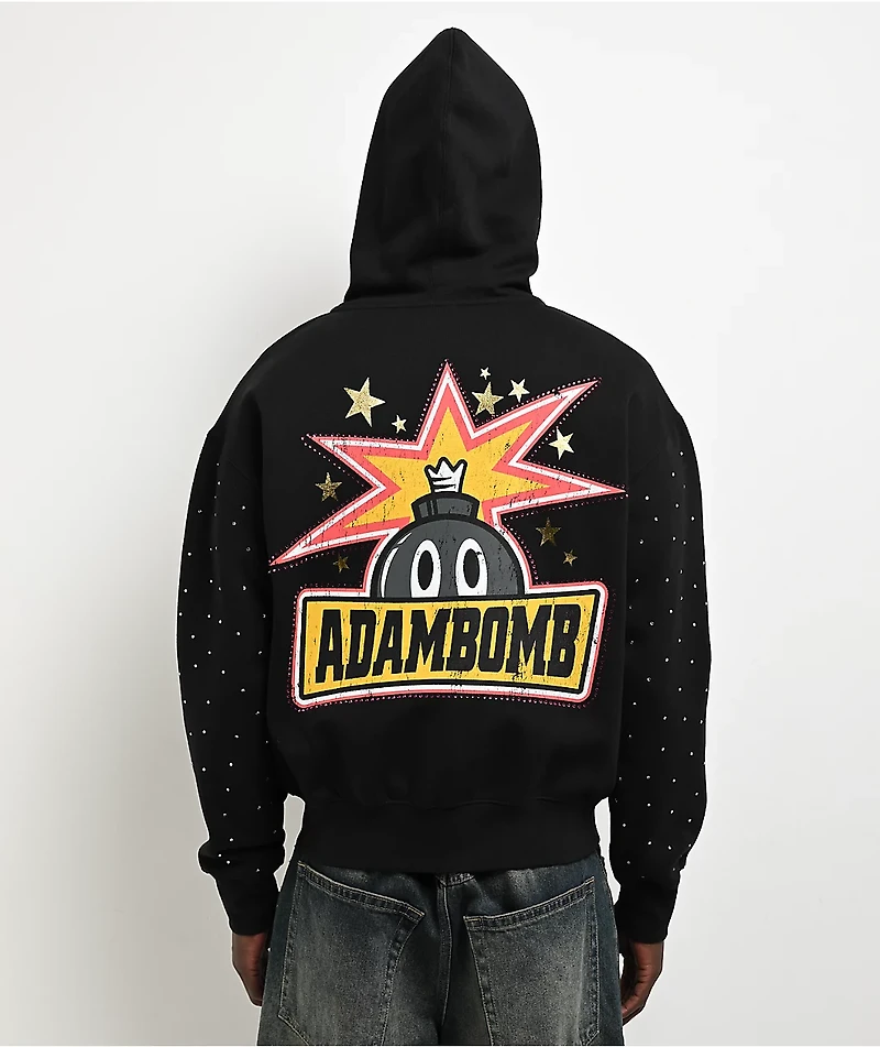 Adam Bomb Variety Patch Black Zip Hoodie