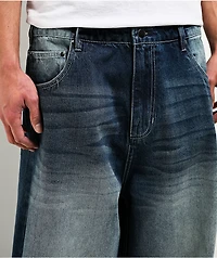 Adam Bomb Variety Patch Blue Wash Baggy Jeans