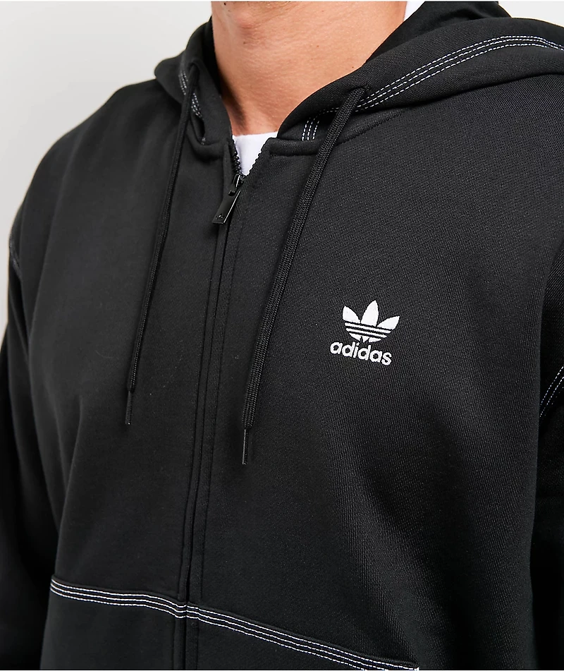 Adidas Originals Trefoil Essentials Black Zip Hoodie
