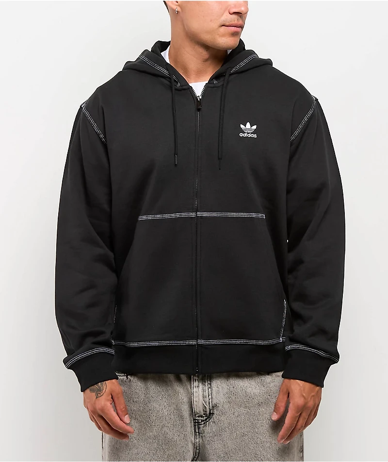 Adidas Originals Trefoil Essentials Black Zip Hoodie