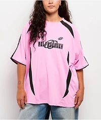 Aelfric Eden Contrast Color Striped Pink Soccer Jersey