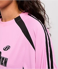 Aelfric Eden Contrast Color Striped Pink Soccer Jersey