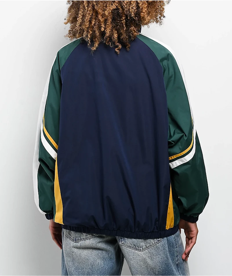 Aelfric Eden Vintage Blue & Green Colorblock Zip Jacket