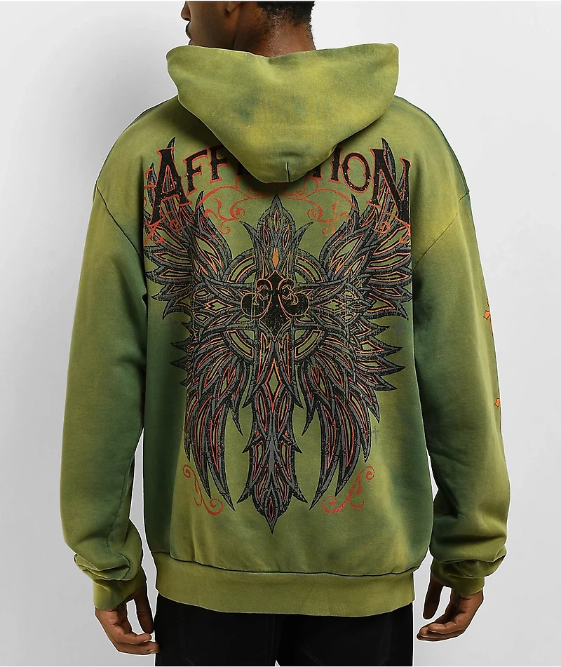 Affliction Absolution Vintage Green Potassium Wash Hoodie