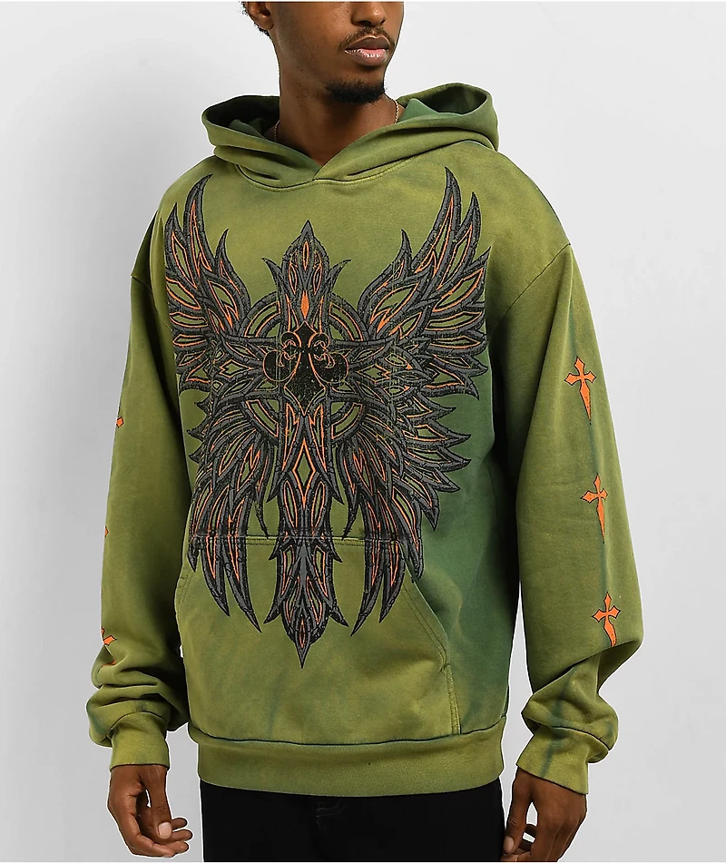 Affliction Absolution Vintage Green Potassium Wash Hoodie