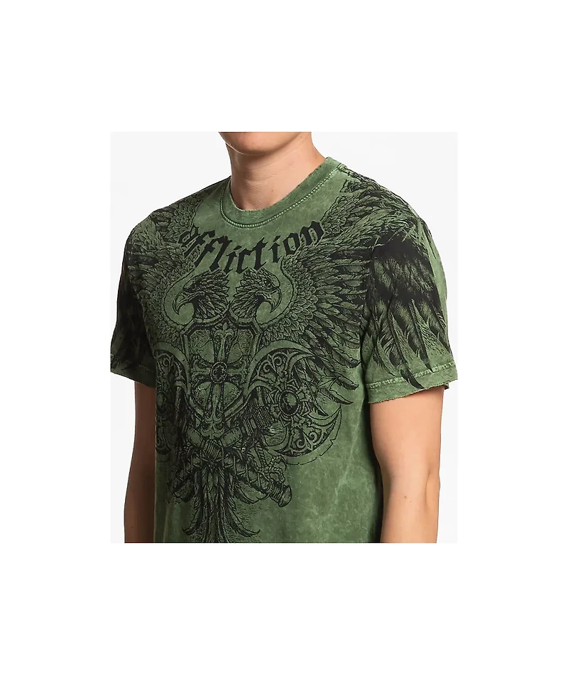 Affliction Alpha Strike Green Wash T-Shirt