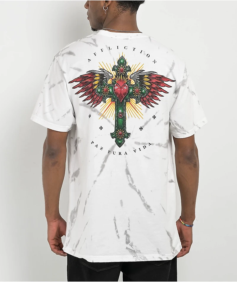 Affliction Altar Of God Grey Tie Dye T-Shirt