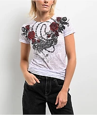 Affliction Amber Rose White Burnout T-Shirt