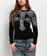 Affliction Angelo Black Thermal Long Sleeve T-Shirt