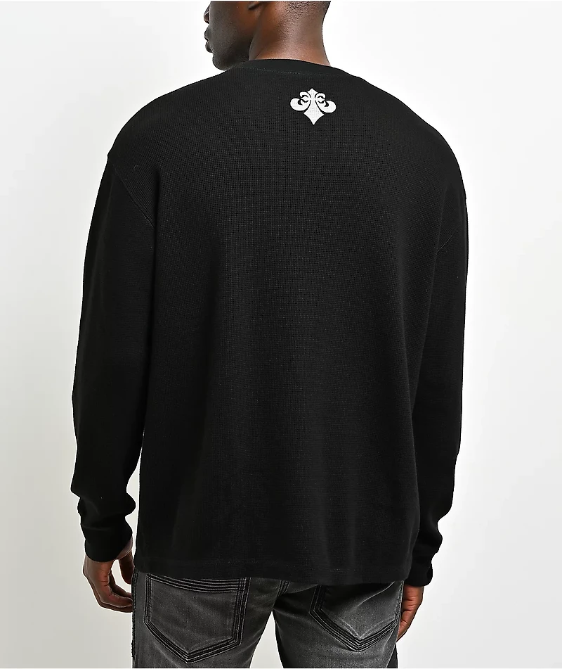 Affliction Ayala Black Thermal Long Sleeve T-Shirt