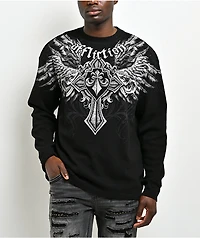 Affliction Ayala Black Thermal Long Sleeve T-Shirt