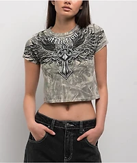 Affliction Ayala Camo Crop T-Shirt