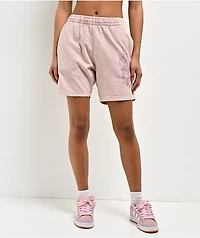Affliction Ayala Peach Pink Rhinestone Sweat Shorts