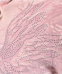 Affliction Ayala Rhinestone Pink Wash Zip Hoodie