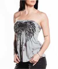 Affliction Betty Jane Grey Flare Tube Top