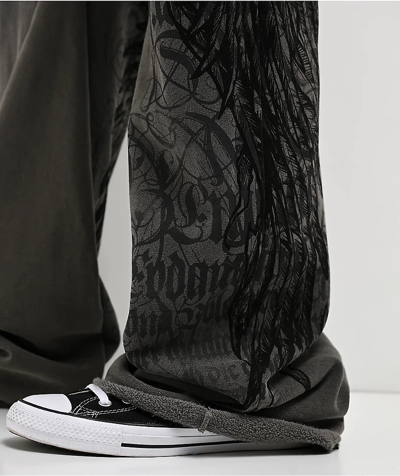 Affliction Birds Of Prey Grey Wash Sweatpants
