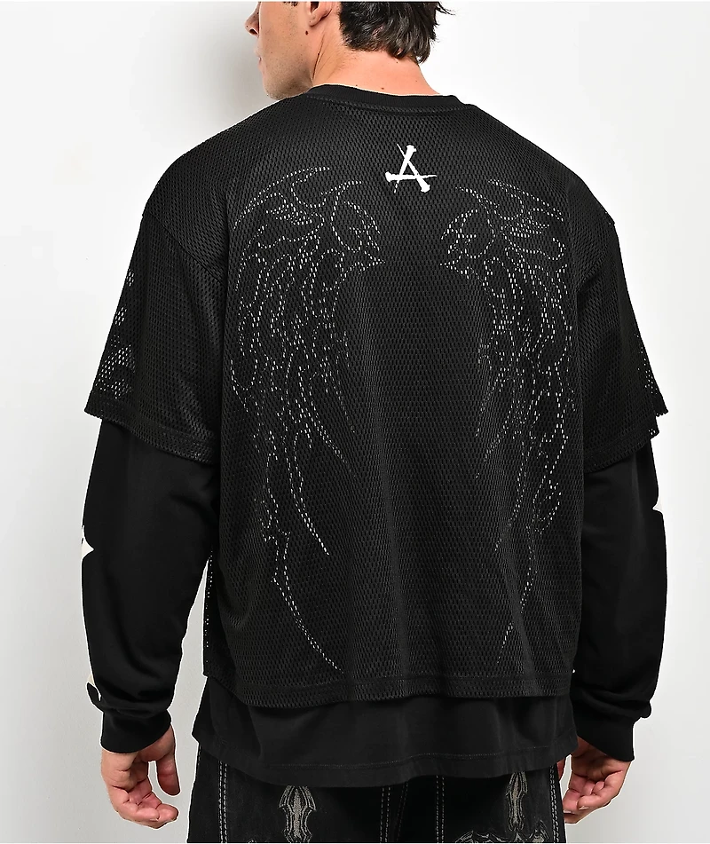 Affliction Black Jersey 2fer T-Shirt