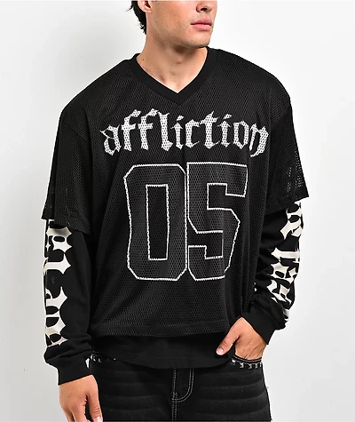 Affliction Black Jersey 2fer T-Shirt
