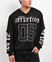 Affliction Black Jersey 2fer T-Shirt