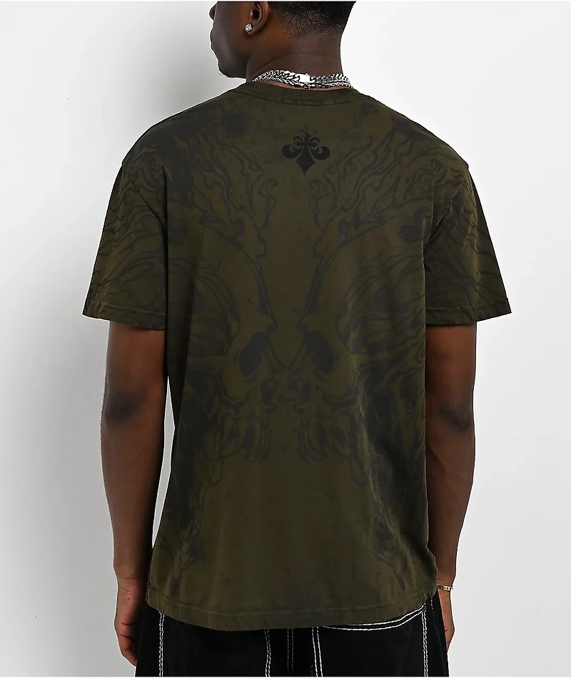 Affliction Burn Green T-Shirt