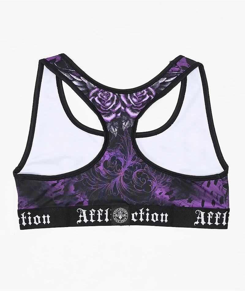 Affliction Carbon Purple Sports Bra