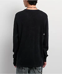 Affliction Catastrophe Black Wash Thermal Long Sleeve T-Shirt