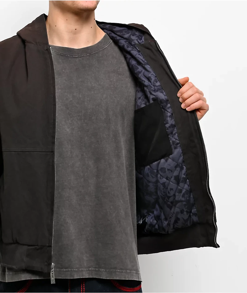 Affliction Catharsis Black Hooded Canvas Jacket