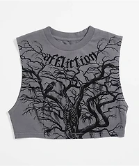 Affliction Catharsis Grey Crop Tank Top