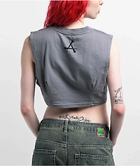 Affliction Catharsis Grey Crop Tank Top