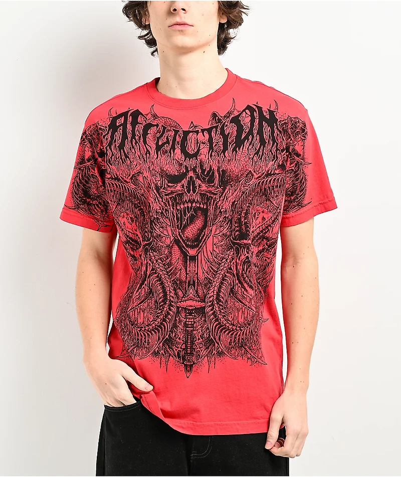 Affliction Caustic Abyss Red T-Shirt