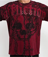 Affliction Chemical Rain Red & Grey 2fer Long Sleeve T-Shirt