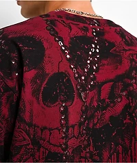 Affliction Chemical Rain Red & Grey 2fer Long Sleeve T-Shirt