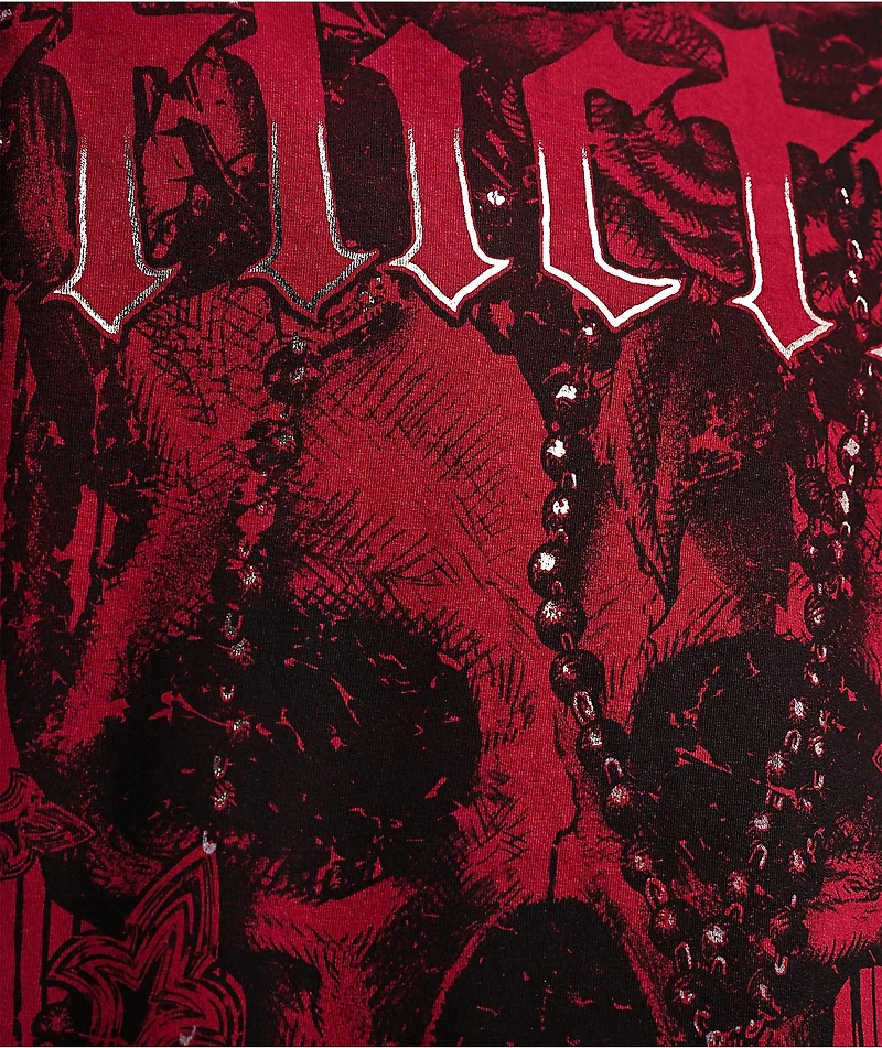 Affliction Chemical Rain Red & Grey 2fer Long Sleeve T-Shirt