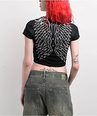 Affliction Chrome Reflective Black Crop T-Shirt