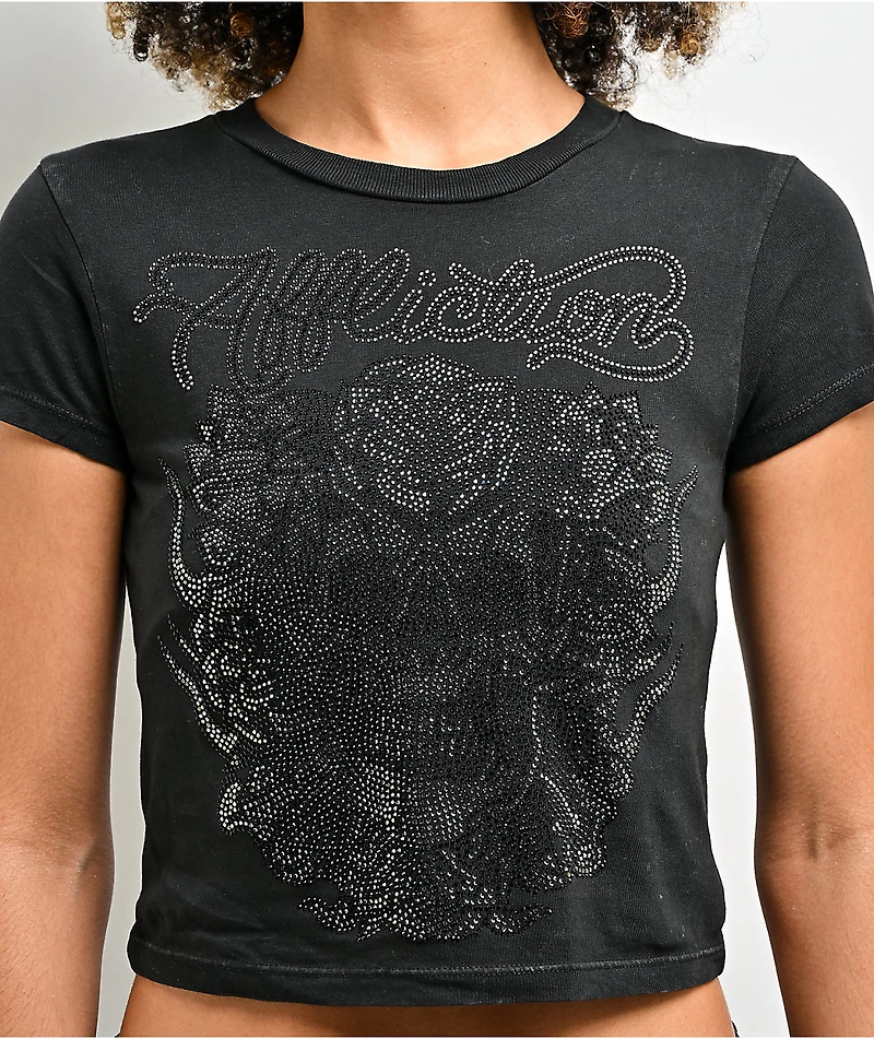 Affliction Club Chapter Black Wash Crop T-Shirt