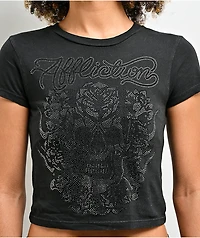 Affliction Club Chapter Black Wash Crop T-Shirt