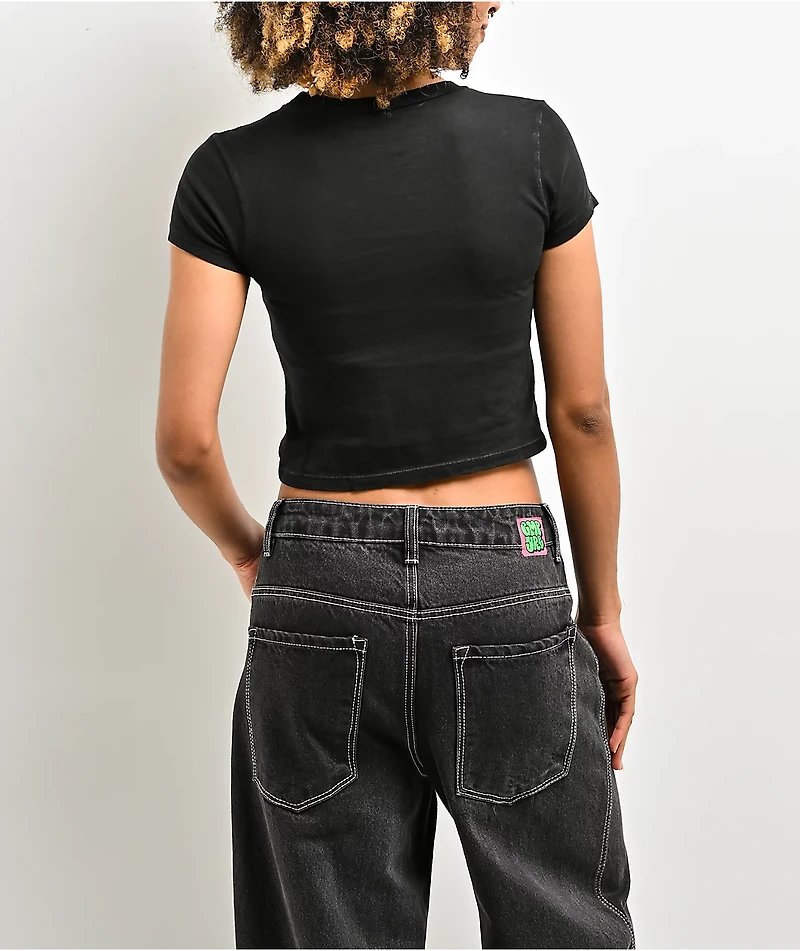 Affliction Club Chapter Black Wash Crop T-Shirt