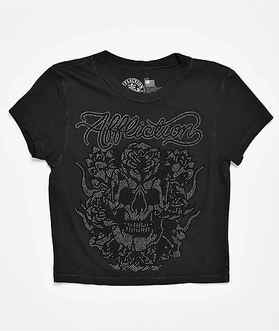 Affliction Club Chapter Black Wash Crop T-Shirt