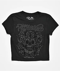 Affliction Club Chapter Black Wash Crop T-Shirt