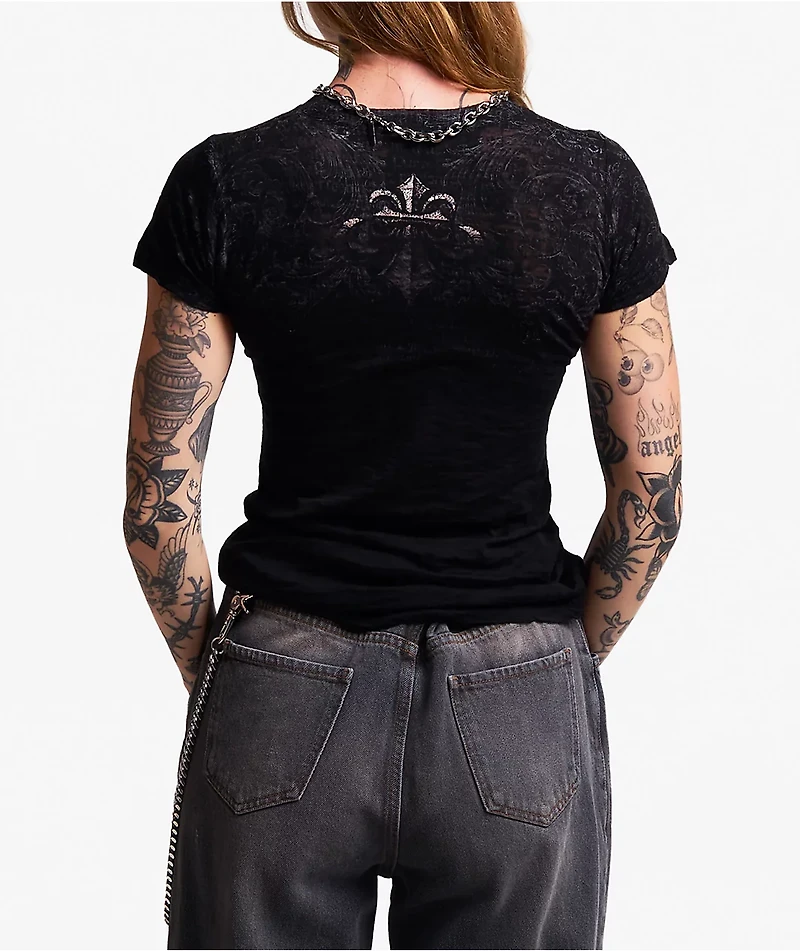 Affliction Collapse Black Burnout T-Shirt
