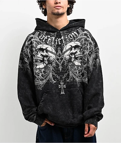 Affliction Collapse Black Lava Wash Hoodie