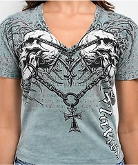 Affliction Collapse Blue Wash V-Neck T-Shirt