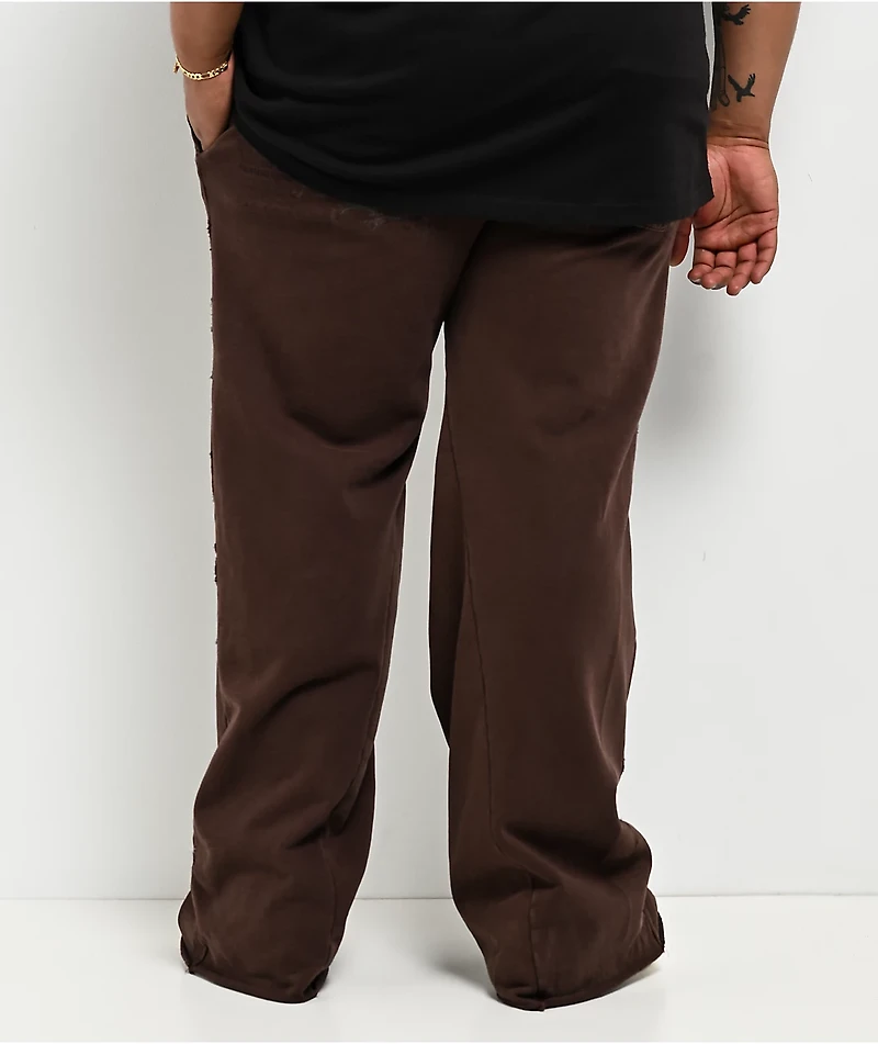 Affliction Collapse Brown Sweatpants