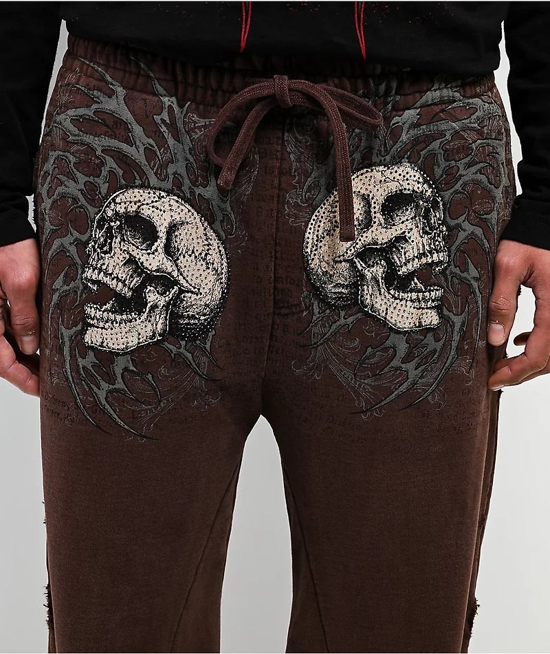 Affliction Collapse Brown Sweatpants
