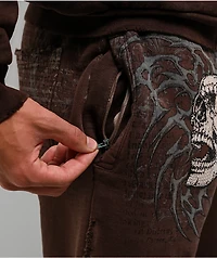 Affliction Collapse Brown Sweatpants