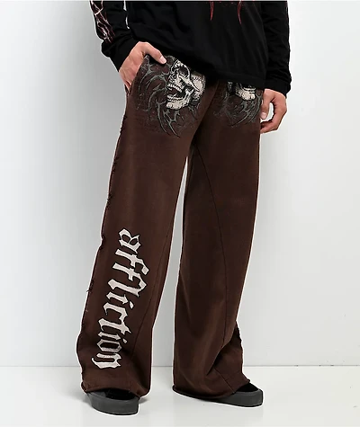 Affliction Collapse Brown Sweatpants