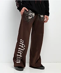 Affliction Collapse Brown Sweatpants