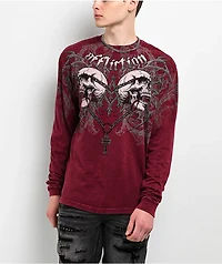Affliction Collapse Last Red Wash Long Sleeve T-Shirt