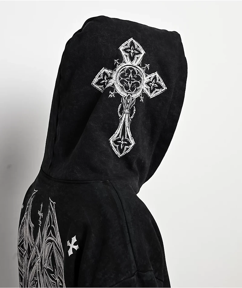 Affliction Courage Black Wash Zip Hoodie