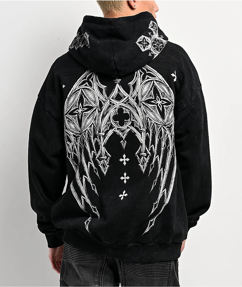Affliction Courage Black Wash Zip Hoodie